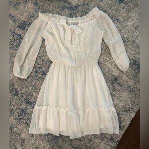 White Off the Shoulder Mini Dress